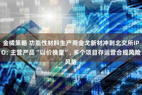 金橘策略 功能性材料生产商金戈新材冲刺北交所IPO: 主营产品“以价换量”, 多个项目存运营合规风险