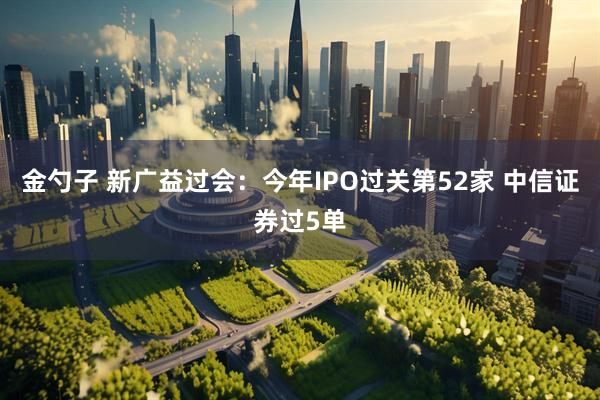 金勺子 新广益过会：今年IPO过关第52家 中信证券过5单